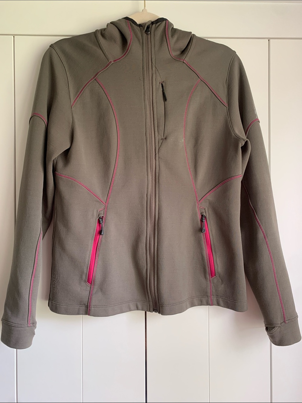 Smartwool Women’s Brown Toupe PHD Hoodie Jacket with Pink Accents Size Medium